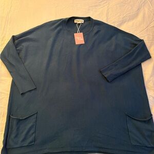 Blushing Brunette Blue Sweater